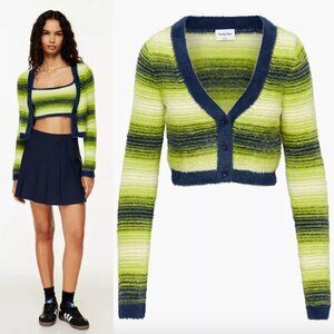 Aritzia Striped Green and Blue Cardigan
